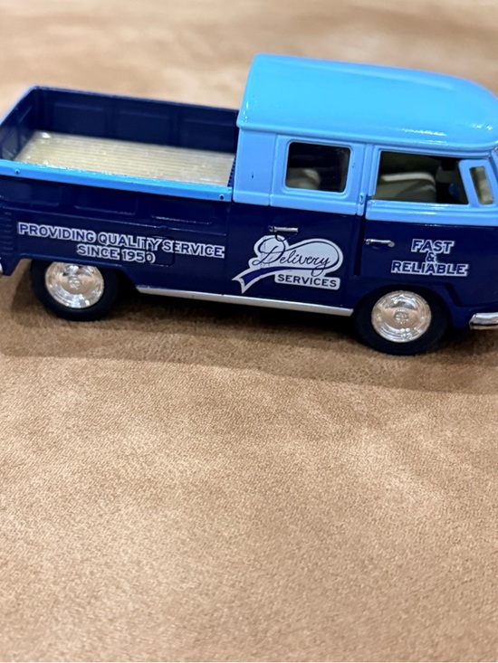 VW Bus Pickup Toy Diecast Blue Delivery Truck Vintage Style EUC - Picture 7 of 8
